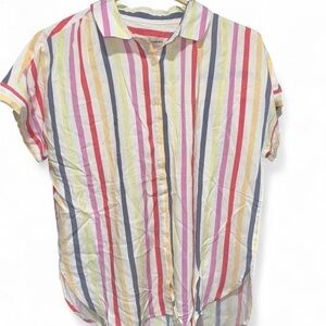 Colorful Striped Casual Button Down Shirt